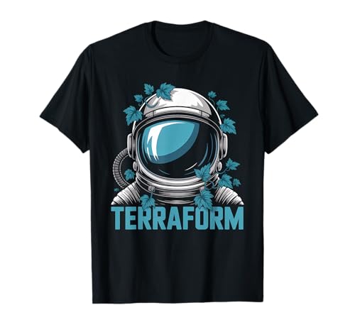 TERRAFORM Astronaut Cosmic Helmet Ivy Vines Eco Tech T-Shirt