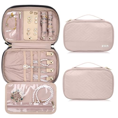 TBTOTRA Jewelry Travel Case Organizer for Necklaces, Earrings, Rings, Bracelet,