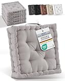 Beautissu 4er Set Bodenkissen Sitzkissen 40x40 cm - Dickes Matratzenkissen 8cm -...