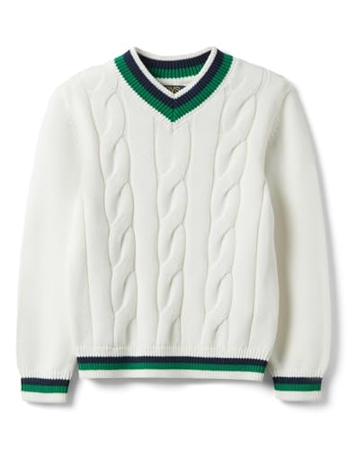 Pull blanc en coton pour enfants OVS Kids à col en V et coupe droite
