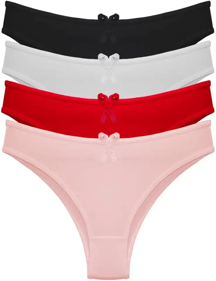 Kit com 4 Calcinhas Lingerie Tanga de Microfibra