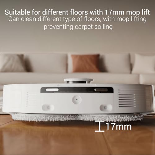 Image of MILAGROW iMap Max W300 ECO All in One Robot Vacuum & Mop 24000Pa Suction, 3.5 L Self Empty Dust Bag, Tangle-Free 2.0 Technology, Self Washing & Drying Mop, 5200 mAh Battery, App /Alexa (White)