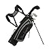 Ben Sayers Junior Stand Bag Golf Package Set | Kids Starter with 4 Clubs | Lightweight Graphite Shafts & Soft Grips | Oversize Driver, Irons, Putter, Bag & Headcovers (Black/Grey, 9-11 years)