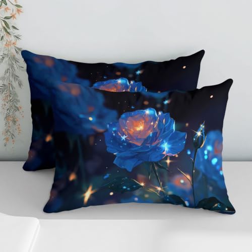 Housse de couette plante rose bleue protège votre lit simplement grâce au zip fluide - 6