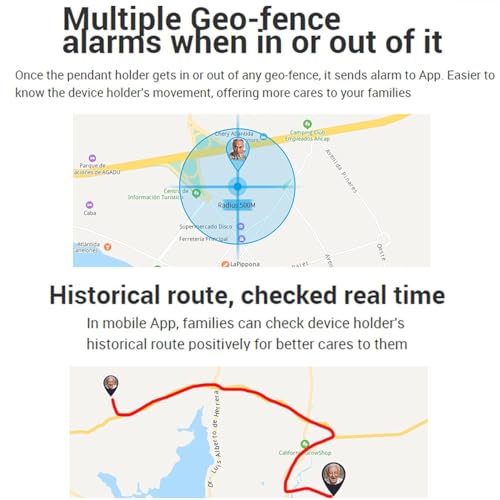 Colgante localizador GPS para sistema de alerta de ancianos, llamada de voz 4G, pantalla táctil, botón de emergencia SOS, recordatorio de medicamentos, gestión de la salud para Alzheimer y autismo