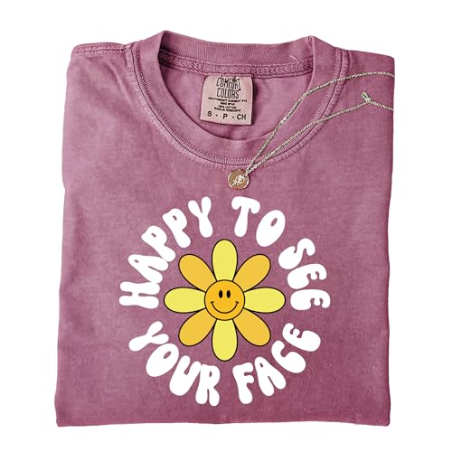 Comfort Colors® Back to School Teacher Shirt-Happy to See Your Face Tee- Gift for Teacher- First Day of Teacher Outfit3