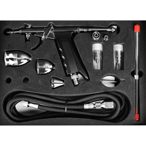 Pistolet aerographe double action avec buses interchangeables pour maquillage