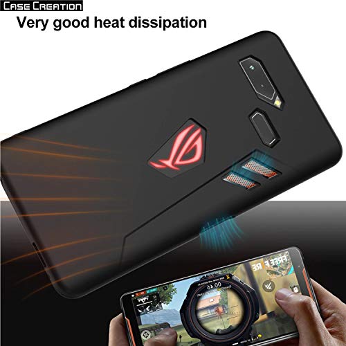 Image of Case Creation for Asus ROG Phone II (ZS660KL) 2019 Back case, ASUS ROG Phone II Slim Flexible Smart Look case with 360 Camera All Angle Protection (Pure Black)