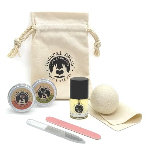 Just Like Jane Natural Nails Buff & Wax Kit - New Nano Glass File for Higher Shine!