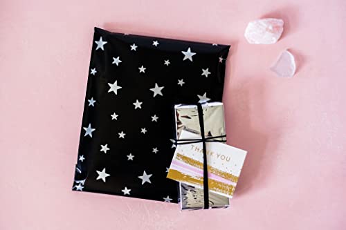Image of Inspired Mailers - Poly Mailers 16x22-50 Pack - Silver Stars Deluxe - Large Mailing Envelopes - Large Shipping Envelopes - Large Shipping Bags - Big Mailers