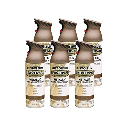 Image of Rust-Oleum 249132-6PK Universal All Surface Metallic Spray Paint, 11 oz, Aged Copper, 6 Pack