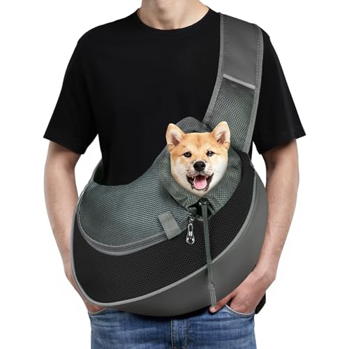 AUYAO Tragetuch Hund Netzgewebe Hundetrage Tragetasche Hund Hundetragetasche Hunde Tasche Haustiere Haustier Hundetasche Pet Hundetragebeute Katze Hundetasche für Spaziergang Freien Ausflüge (Schwarz)