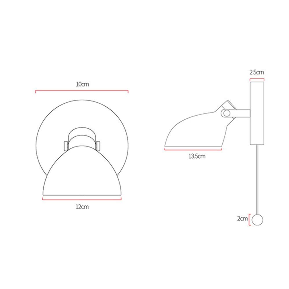 E14 Moderne einfache Macaron Wandlampe mit Zugschnurschalter Wandlampe Grau Metall Holz Leselampe Nacht Arbeitszimmer Wohnzimmer Schlafzimmer Beleuchtung Needed