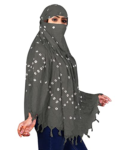 Image of Cotton Long Scarf Cum Mask Scarves Usable for Vehicle Driver | White Printed Design Fabric | Universal Size | Soft & Breathable Sun Protection | For Girl & Women