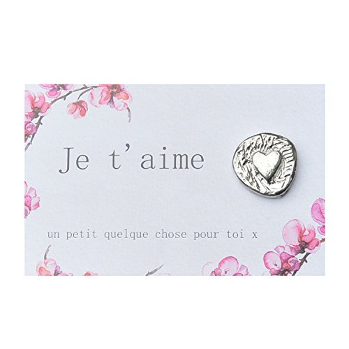Les Étains de Jumilhac Porte-Bonheur Coeur, Je t'aime, sur Petite Carte, Fabrication Artisanale Française, en Etain Cover