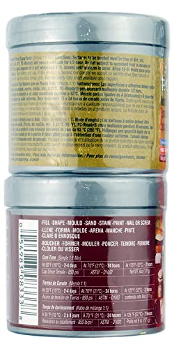 Image of PC Products PC-Woody Wood Repair Epoxy Paste Kit with Mixing Tool, Two-Part 12 oz in Two Cans, Tan, 63320 (Pack of 12)