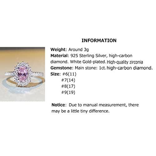 Women's 925 Sterling Silver Ruby/Padparadscha Sapphire Ring, Fashion Promise Anniversary Propose Wedding Ring with Simulated Gemstones for Women2