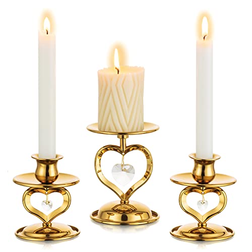 TONIXY Stumpenkerzenhalter Set - Schwarz & Bronze Mit Griff Für 1,9cm Kerzen
