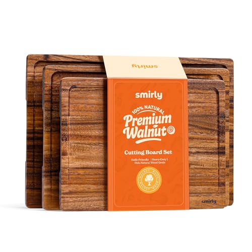 SMIRLY Walnut Wood Cutting Boards for Kitchen