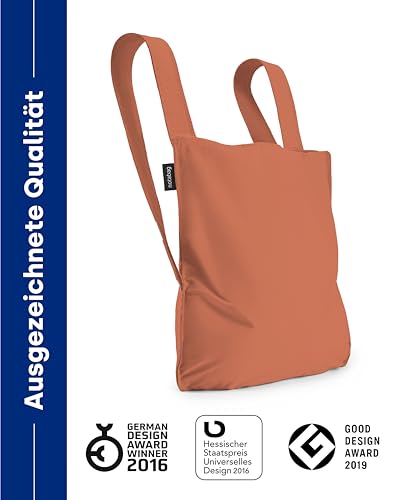 Notabag Original 2 in 1 Rucksack Handtasche (Terracotta) – Wasserabweisend, wiederverwendbar, faltbar – Cleveres Design für mehr Flexibilität – Rucksack Damen klein kompakt