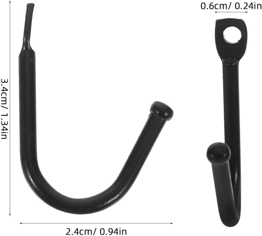 Mipcase 20pcs Heavy Duty Wall Storage Hooks Wrought Iron Gardening Tool Hooks Garage Utility for Pool Equipment and Tool Organization