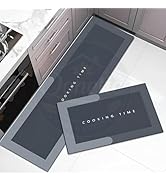 QONETIC 2 Pcs Kitchen Mats Set – Waterproof Memory Foam Anti-Fatigue Standing Mat, Non-Slip Cushi...