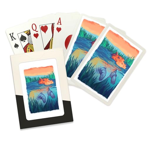Lantern Press Hippo, Baraja de 52 Cartas Póker