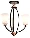 Kichler 42838OZ Edgecomb 3LT Chandelier, Olde Bronze Finish with Burnished Bronze Accents and Satin Etched Glass Shades