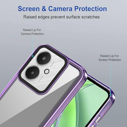 Image of amazon basics Back Case Cover for Mi Redmi 13C 5G (TPU + PC Purple)
