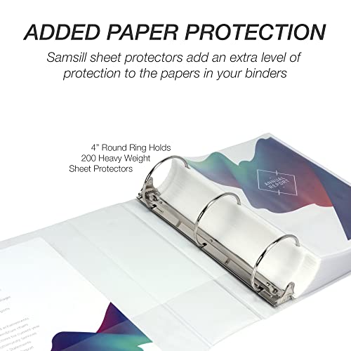 Image of Samsill Durable 4 inch 3 Ring Binder, D Ring Binder, 100% Recycled Chipboard, White