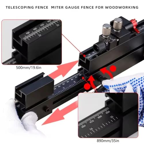 Rail en T avec Alignement pour Scies à Table et Guides D'Onglet de 560 à 941 mm - 5