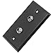 Seismic Audio - SA-PLATE26 - Black Stainless Steel Wall Plate - Dual 1/4" TS Mono Jacks - Cable Installation