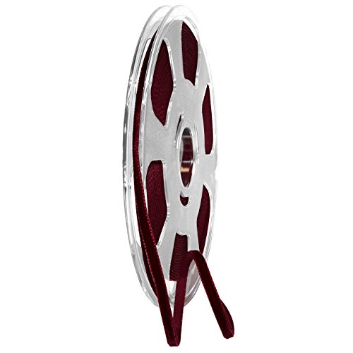 Morex Ribbon Cinta de Terciopelo de nylvalour, Nailon, 3/16 Pulgadas por 11 Yardas, Vino, artículo 01205/10 424, 3/16 Pulgadas por 11 Yardas