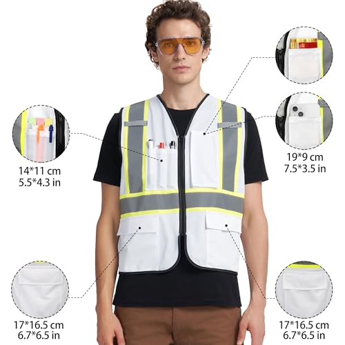 Image of A-KSAFETY High Visibility Safety Vest for Men Women with Pockets and Zipper
