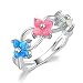 CiNily Blue Pink White Fire Opal Silver Women Jewelry Gemstone Ring Size 5-11 (7)
