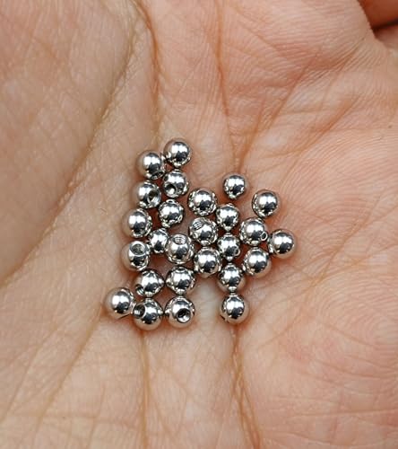 Besyvvin 30er Piercing Kugel Ersatzkugel 3mm Chirurgenstahl Silber Schraubkugel für Gewinde 1,2mm Piercing Lippe Nase Septum