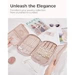 BAGSMART Jewelry Organizer Case Large Travel Jewelry Storage Bag for Necklace, Earrings, Rings, Bracelet, Soft Pink - Image 3