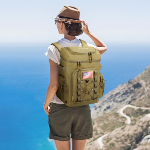Maelstrom Backpack Cooler,Soft Lightweight Leakproof Tactical Cooler Backpack,35 Can Insulated Cooler Bag,Keeps 35 Cans Hot/Cold for Up to 16 Hours,Waterproof Lunch Bag for Men Women-Khaki by Maelstrom - Image 7