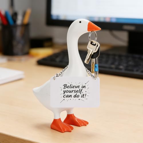 Estatua Decorativa Office Desk Goose 7 Pulgadas Blanca