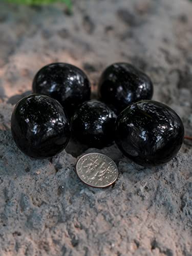 Zenq 1/2 Lb Tumbled Black Obsidian Stones For Wicca, Reiki, And Energy Crystal Healing, Natural Black Obsidian Stone From Mexico #TOP3