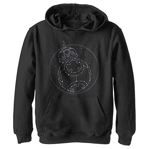Image of STAR WARS Boy's The Rise of Skywalker BB-8 Starry Constellation Pull Over Hoodie, Black, XL