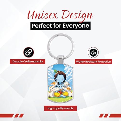 Image of Stylish Metal Keychains with Permanent Glossy Print - Inspirational Quotes & Spiritual Designs - Perfect Key chains for loved ones, Personal Use, Gifts & Return Gifts