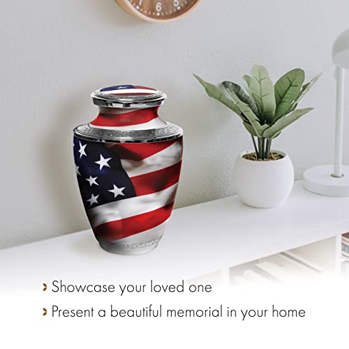 American Flag Cremation Urn For Human Ashes For Funeral, Burial Or Home. Cremation Urns For Ashes Adult Male Large Urns For Dad And Cremation Urns For Human Ashes Xl Large & Small Military & Veteran #TOP5
