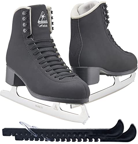 Jackson Ultima JS1792 Men's Ice Skates/Width: Medium (C/M) / Size: Adult 9.5 Bundle with Skate Guards