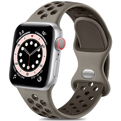 Image of Lerobo Sport Band Compatible with Apple Watch Band Ultra 49mm 45mm 44mm 42mm 41mm 40mm 38mm for Men Women,Soft Silicone Breathable Strap Sport Band for iWatch Ultra 2 SE Series 9 8 7 6 5 4 3 2 1