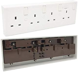 K M Electronics® Single OR Double 1 OR 2 Gang to 4 Gang Switched 13A 13 AMP Socket Converter