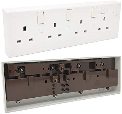 K M Electronics® Single OR Double 1 OR 2 Gang to 4 Gang Switched 13A 13 AMP Socket Converter