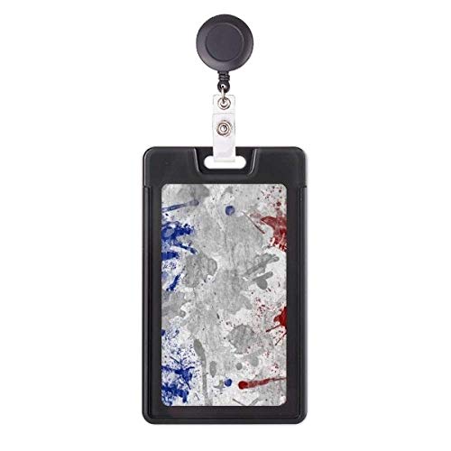 Porte-badge rétractable avec étui carte drapeau France bleu blanc rouge