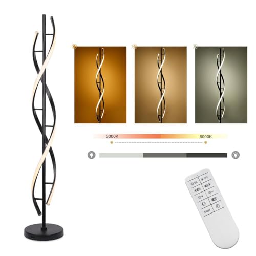 Lampadaire LED dimmable 30W noir design moderne hte performance - 4