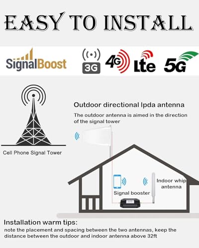 Image of 2026 AT&T Cell Phone Signal Booster ATT Signal Booster T Mobile Cell Signal Booster for 5G 4G LTE on Band 12 /17 AT T Cell Booster AT&T Cell Phone Booster ATT Cellular Extender Boost Call /Data